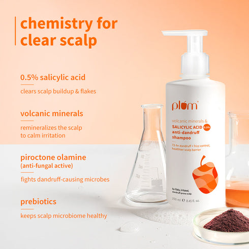 Plum Anti-Dandruff Shampoo with Volcanic Minerals & 0.5% Salicylic Acid